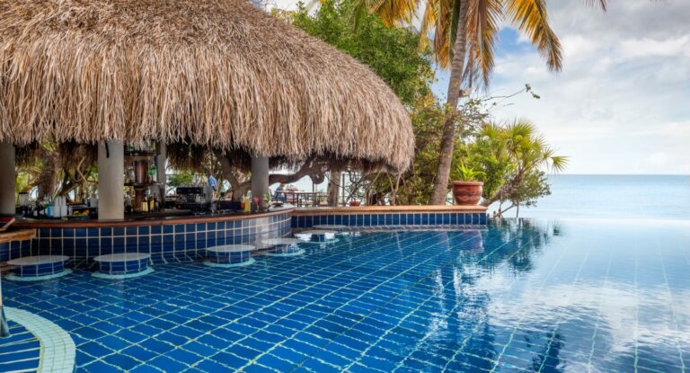 pool with bar at Anantara Bazaruto island resort