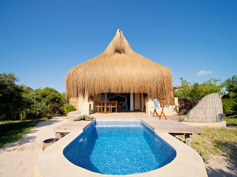 Azura Benguerra Beach Villa exterior and private pool outside