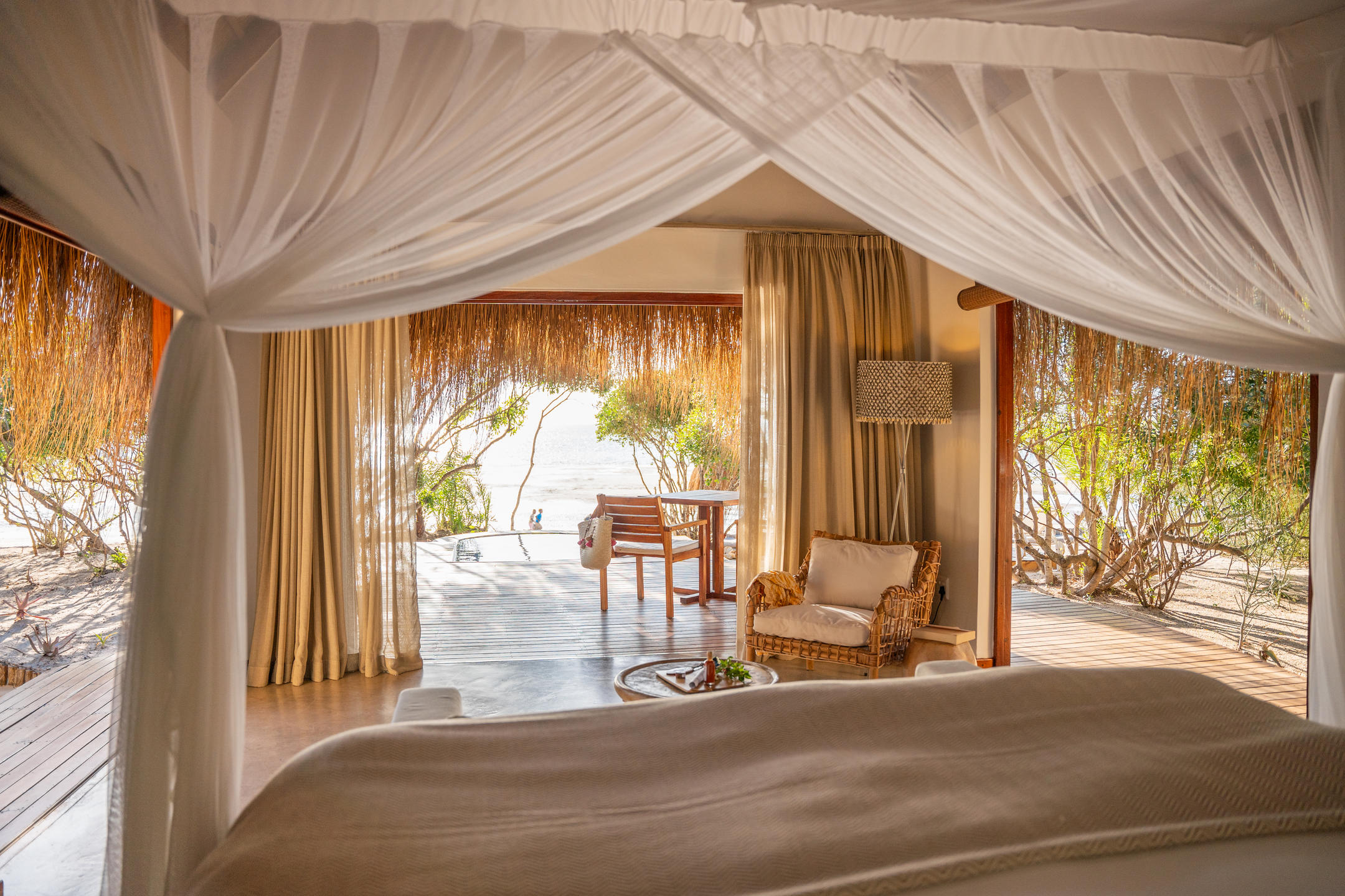 The interior of the luxury beach accommodation at Azura Retreats