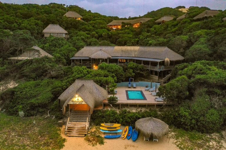 Aerial view of Machangulo Beach Lodge Mozambique