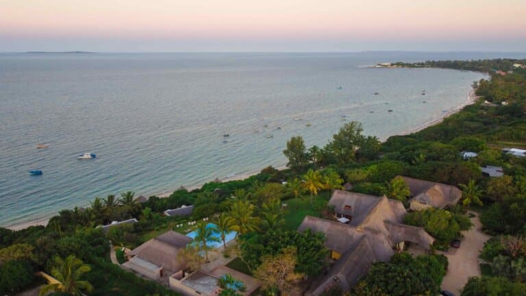 aerial view of the lodge in Mozambique