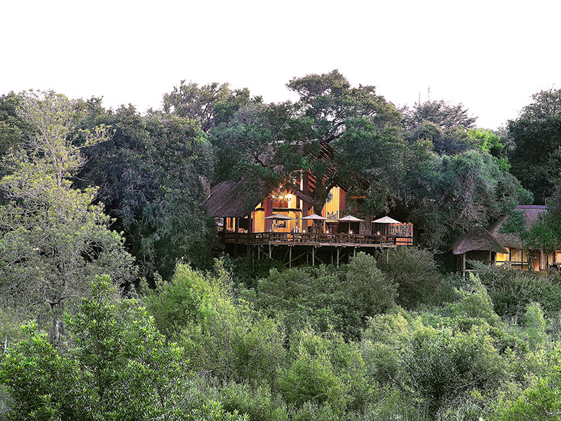 exterior of the Londolozi Varty Camp in Kruger National Park