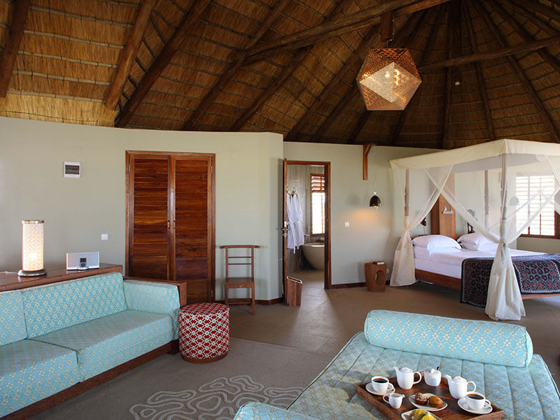 Interior of Coral Lodge accommodation in Mozambique