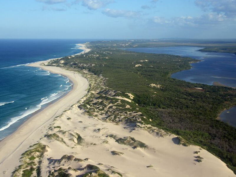 Aerial view of Bazaruto Archipelago island