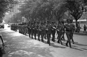 the army of mozambique marching