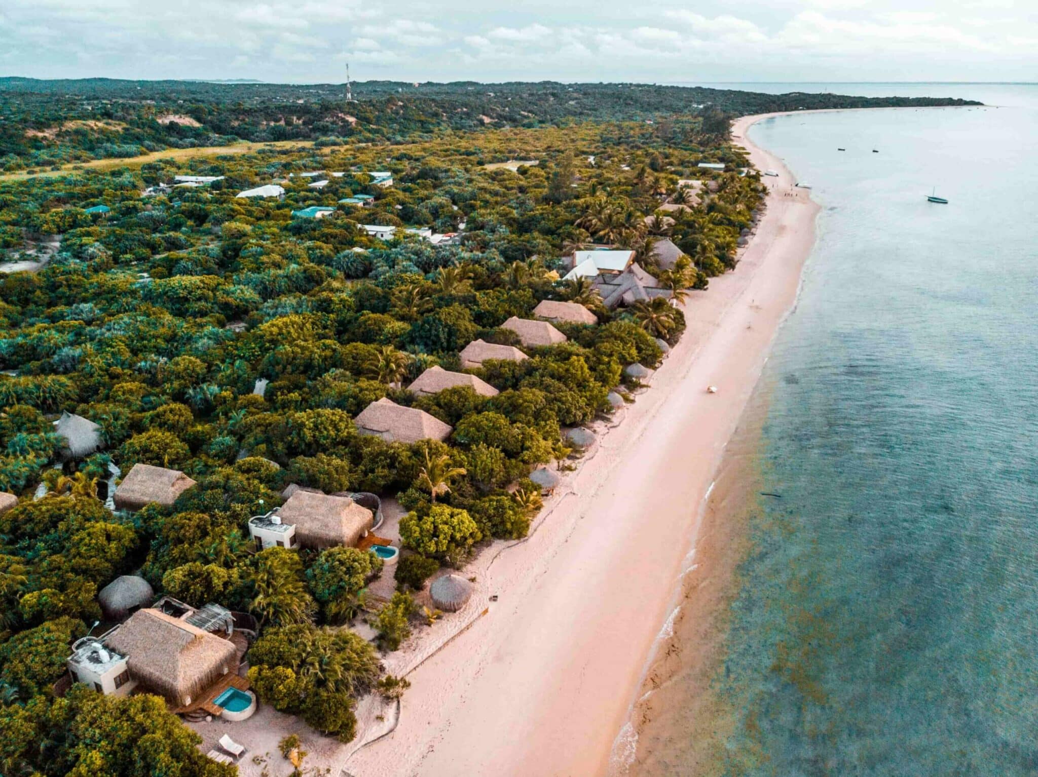 aerial view of the lodges in Azura Benguerra