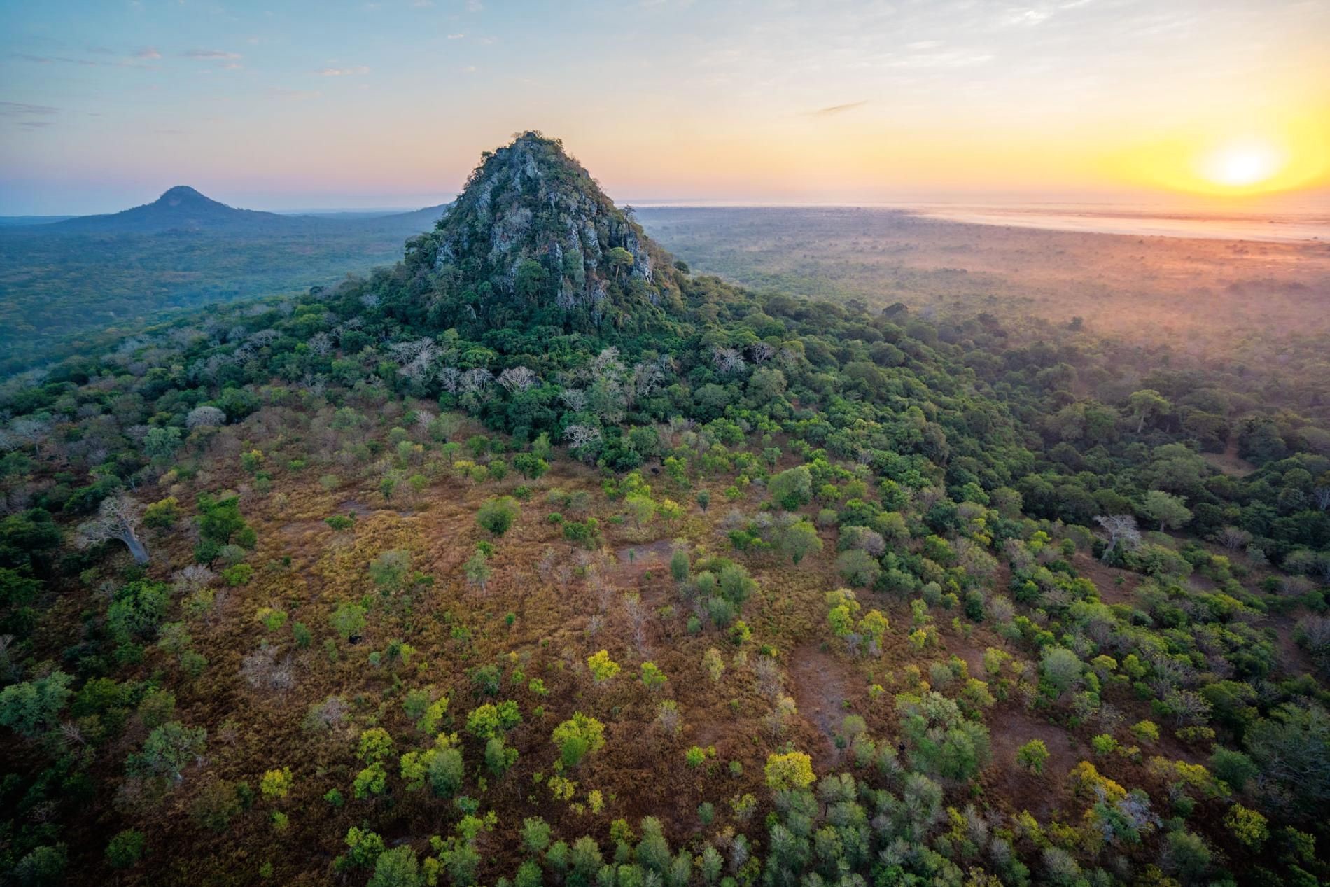 Aerial view of Gorongosa National Park in Mozambique