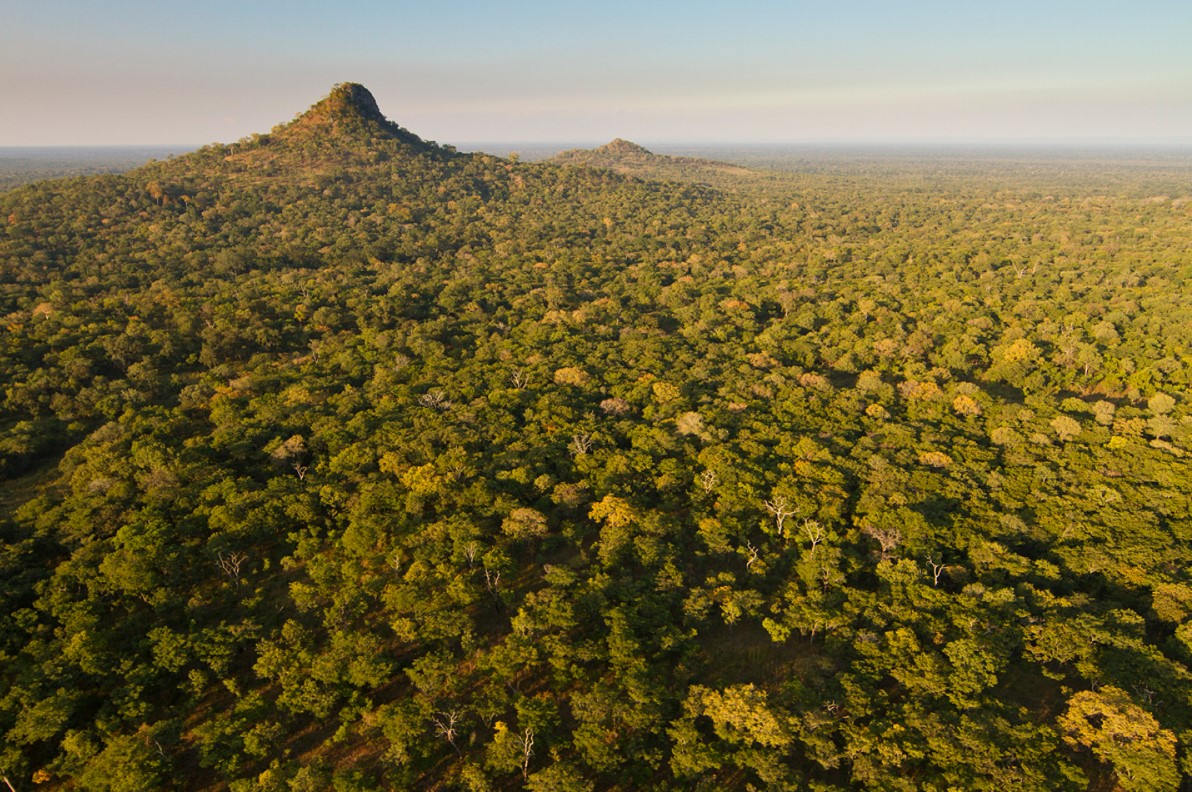 View of Mount Gorongosa in the distance, Mozambique