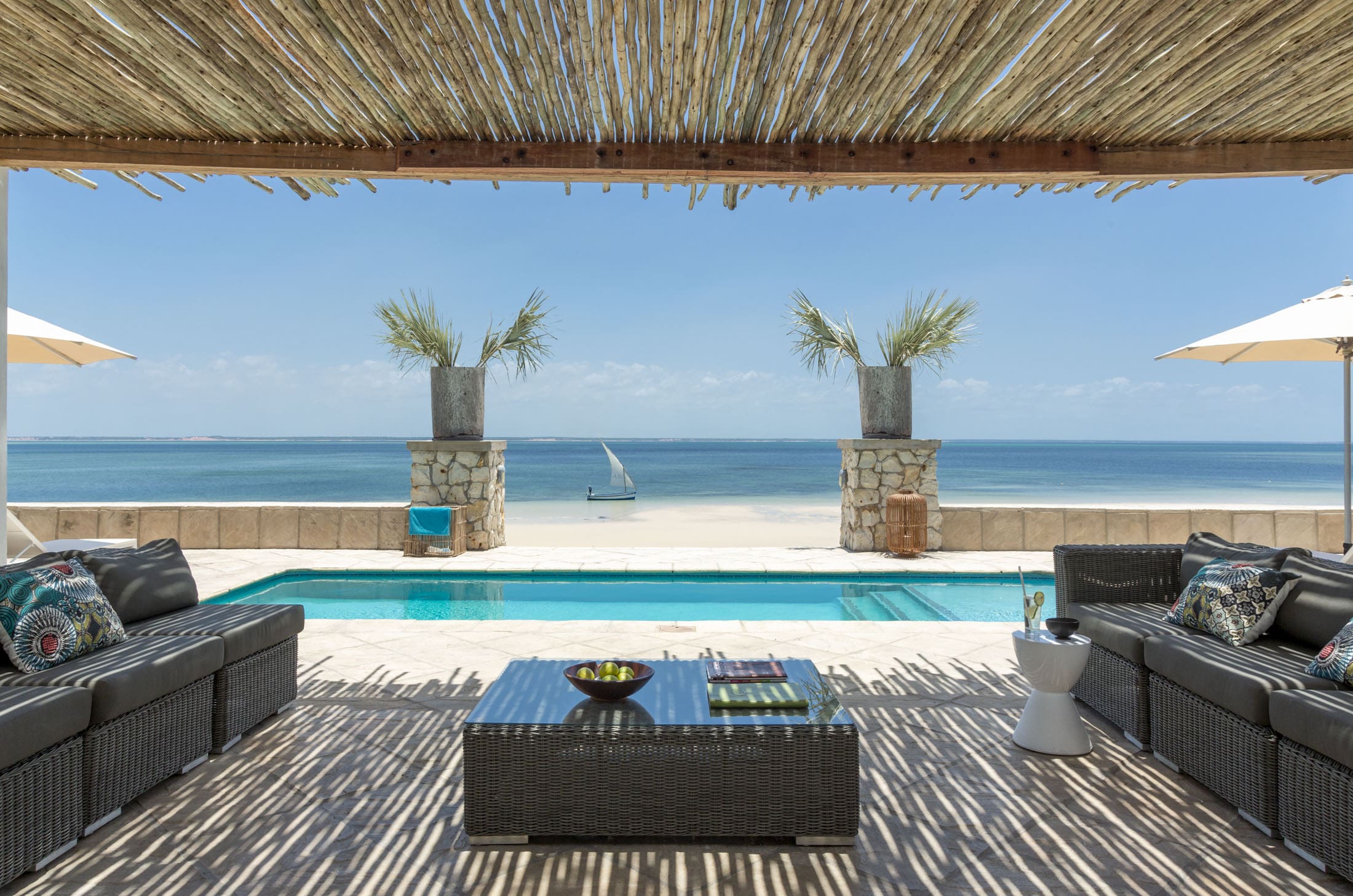 Private deck with ocean views at Azura Marlin Beach resort